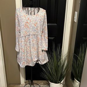 Adorable pastel long sleeve empire waist shirt